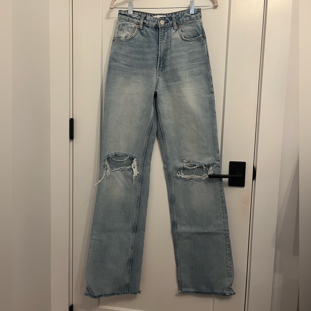 Zara High Rise Wide Leg Jeans